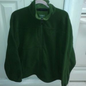 Mens Super Soft Army Green L.L.Bean Fleece Jacket
