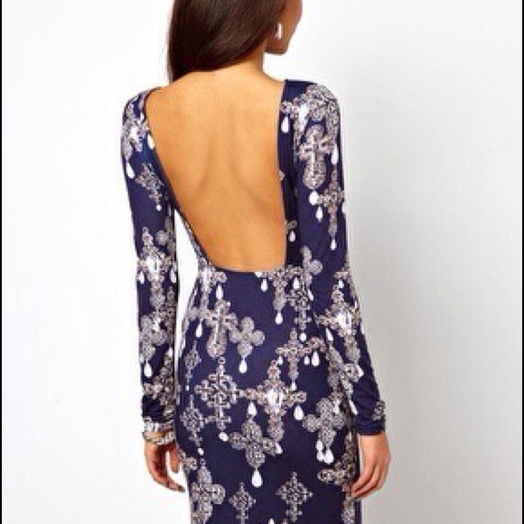 Asos Printed Backless Dress