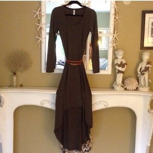 Army green hi-lo dress. Never worn🍃