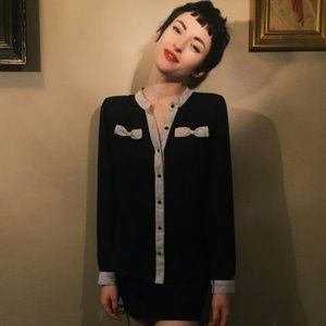 Mandarin collar blouse