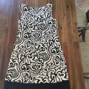 Black and white shift work dress