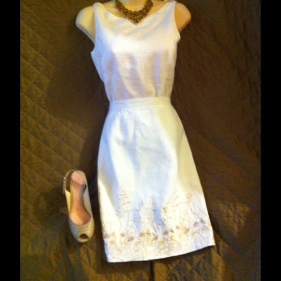 ANN TAYLOR 2PC Linen Embroidered Skirt Set - Picture 4 of 4