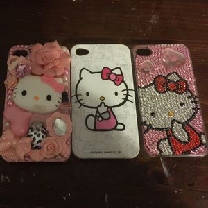 Three hello kitty iPhone 4 cases