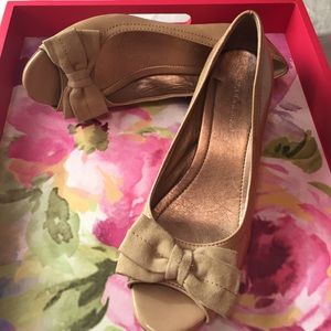 BCBG Beige Wedges