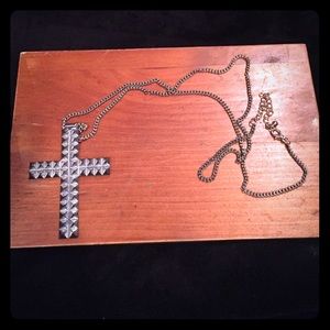 Studded cross necklace