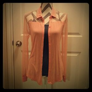 Princess by Vera Wang peach button down shirt