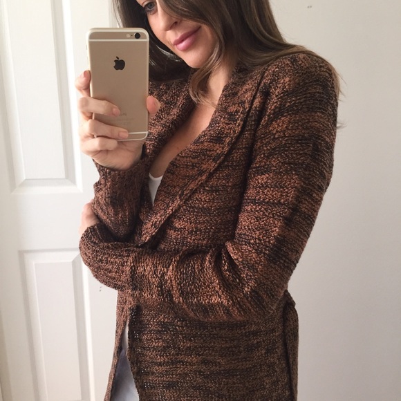 Sold • Brown Blended Cardigan Sweater - Picture 3 of 4