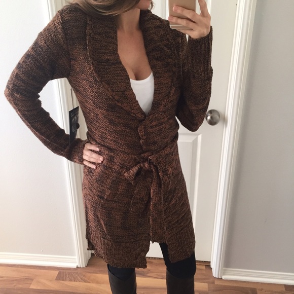 Sold • Brown Blended Cardigan Sweater - Picture 4 of 4