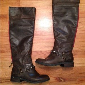 Over the knee leather boots