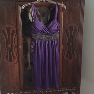 Knee length purple dress