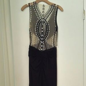 Long black sequenced dress
