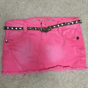 Pink Denim Skirt