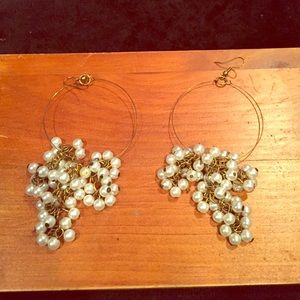 Fun pearl hoop earrings