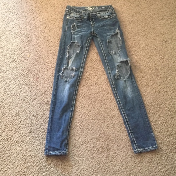 9/10 hydraulic distressed Jean jeggings