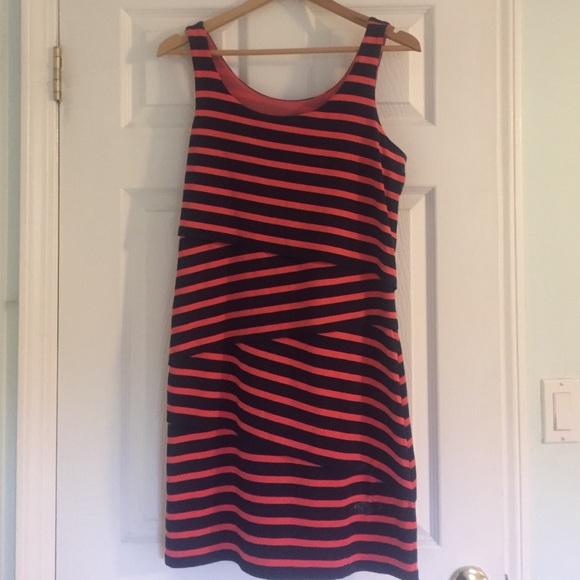 LOFT Dresses & Skirts - Blue and pink stripe tank dress, MP