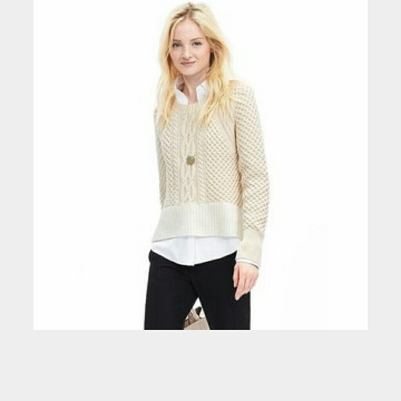 BNWT Banana Republic cable knit cropped sweater
