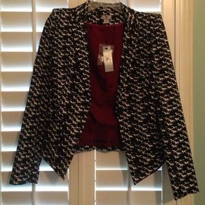 Black and white horse printed blazer