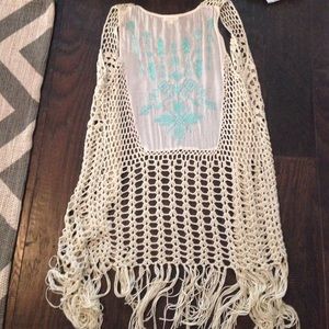 Crocheted festival vest.