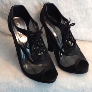 Mesh Lace Up Peep Toes