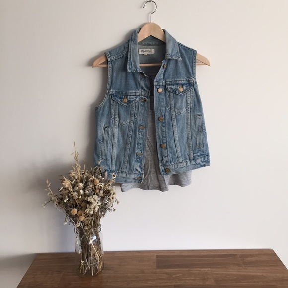 Madewell Jackets & Blazers - Madewell Jean Vest in Clear Blue