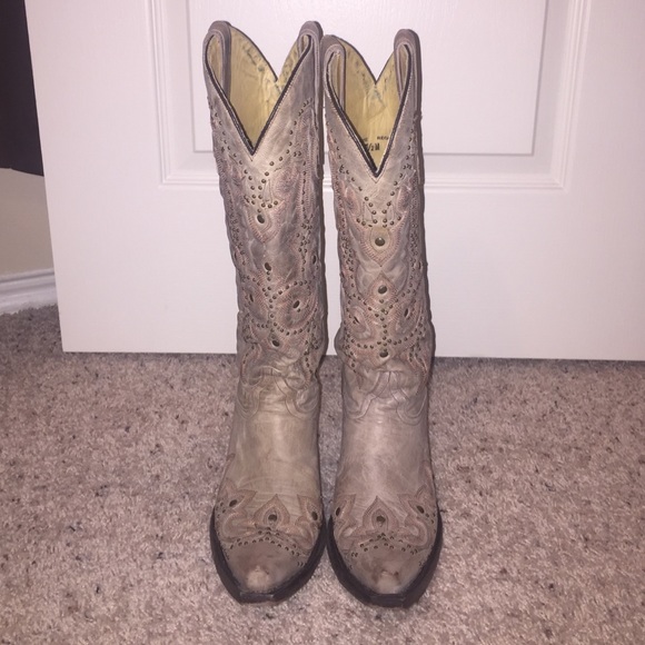 Grey corral boots