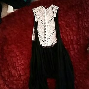 Black vest with laced back.