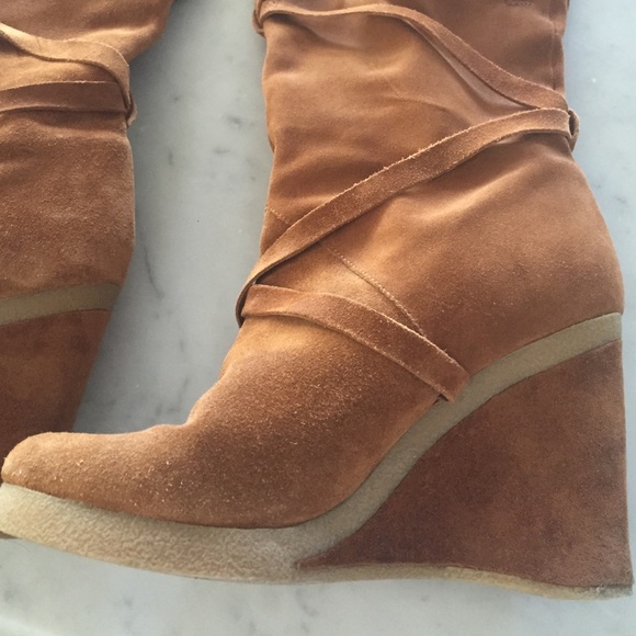 Steven by Steve Madden suede high wedge boots. - Picture 2 of 3