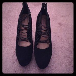 Black platform heels