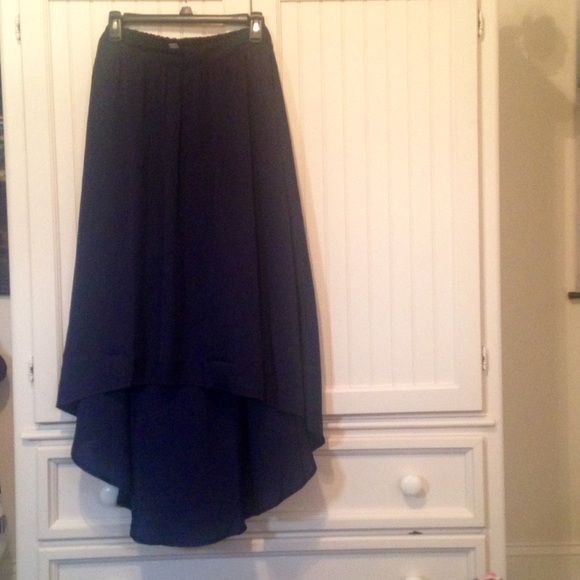 Lauren Conrad hi-low flowing maxi skirt in navy