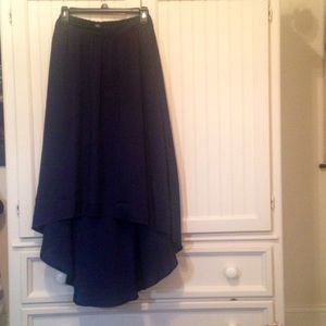 Lauren Conrad hi-low flowing maxi skirt in navy