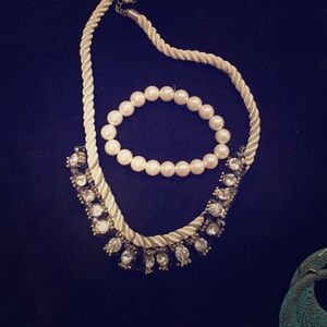 Necklace and a pearl bracelet set