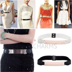 Gold Plated Mirror Black Belt