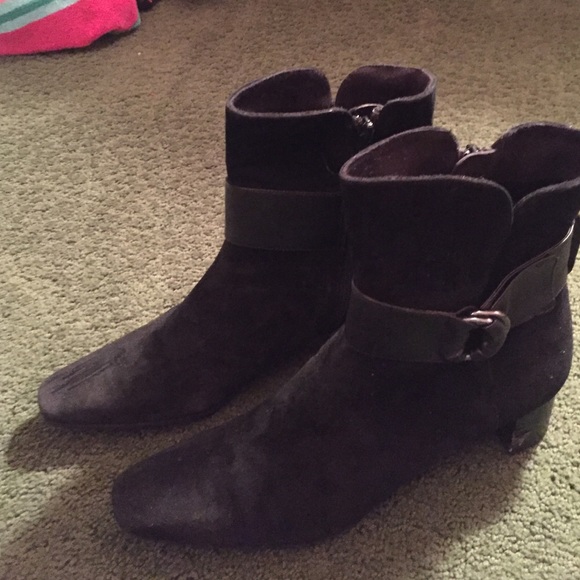 Black square tip booties