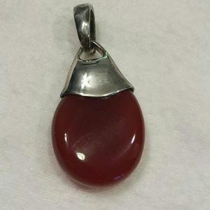 Amber and Stering Silver Pendant