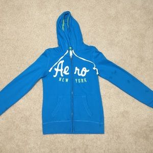 Light Blue Aeropostale zip hoodie