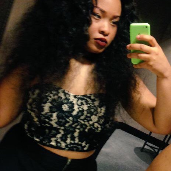 Lace floral & nude top!