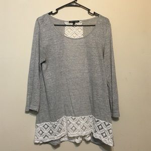 Gray lace ¾ length