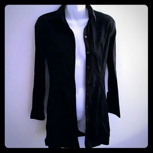 Long black button down