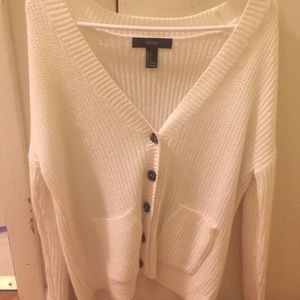 Forever 21 XXI White Cardigan Sweater S
