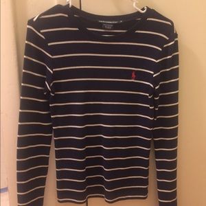 Ralph Lauren Navy Striped Long Sleeve S