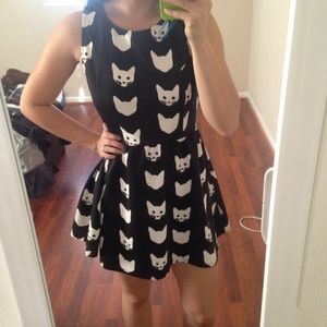 H&M Cat print skater dress - NWOT