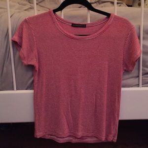 red and white striped brandy tee