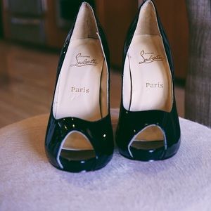 Christian Louboutin black patent heels