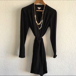 Gap Drawstring Black Dress