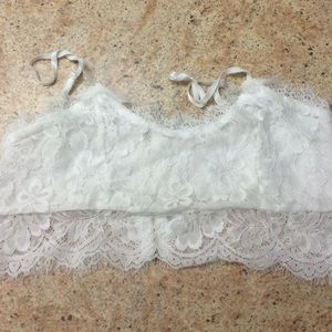 White lace crop top