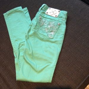 Teal Miss Me skinny jeans