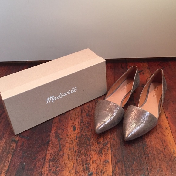 NIB Madewell Lydia Flat in Metallic 8 - Picture 3 of 4