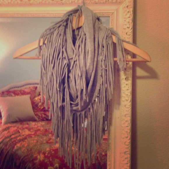 Tassel infinity grey scarf