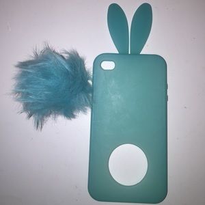 iPhone 4/4s blue bunny phone case