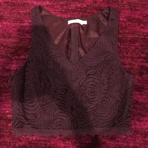 Wine red crop top (: